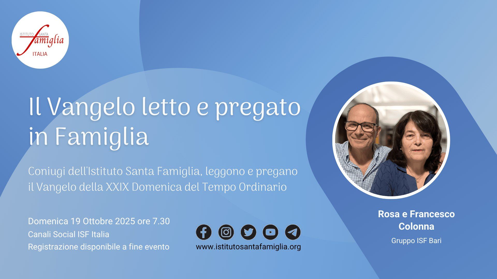 Il Vangelo letto e pregato in Famiglia – XXIX Domenica del Tempo Ordinario, 19 Ottobre 2025