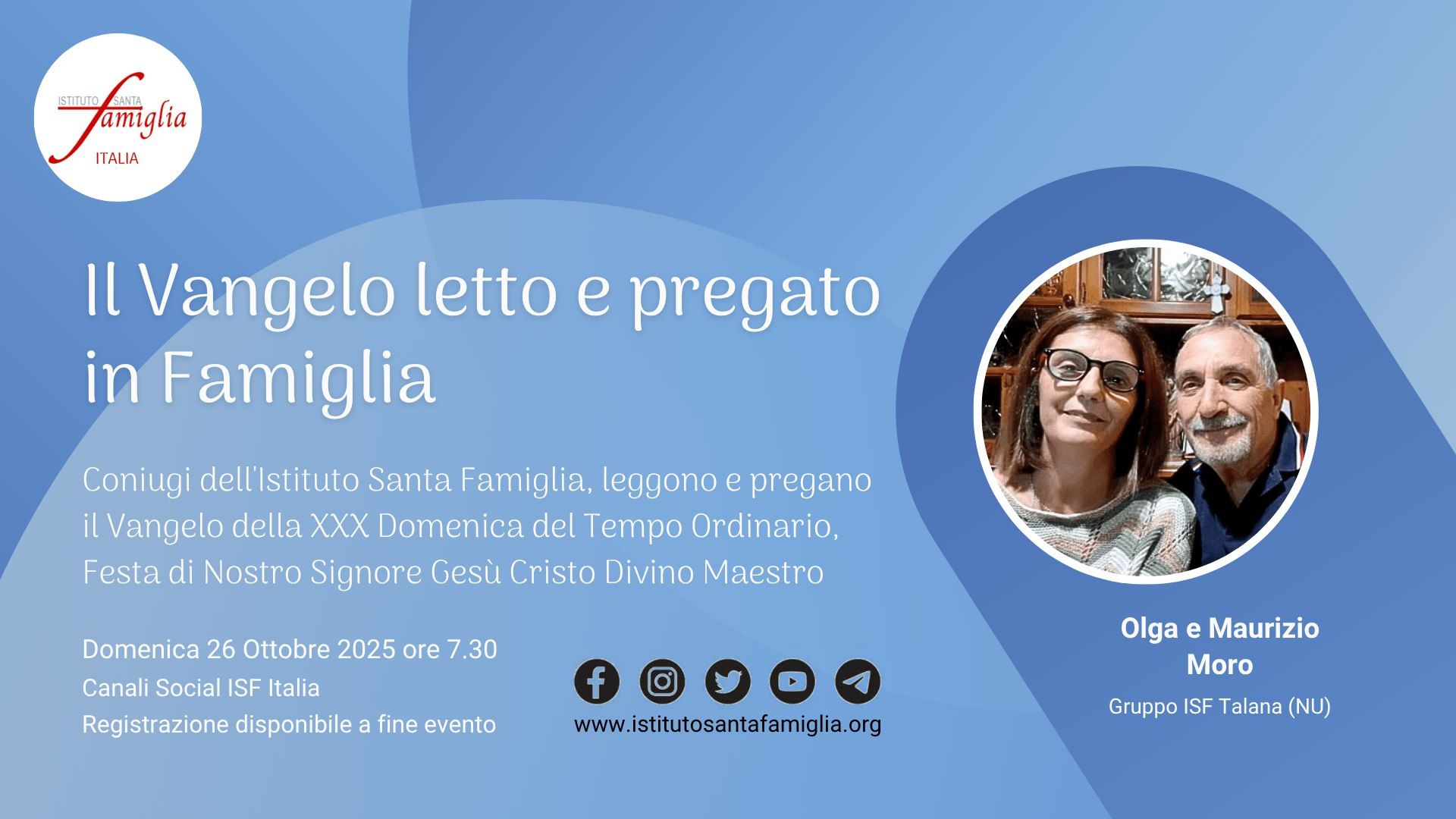 Il Vangelo letto e pregato in Famiglia – XXX Domenica del Tempo Ordinario, Festa di Nostro Signore Gesù Cristo Divino Maestro, 26 Ottobre 2025