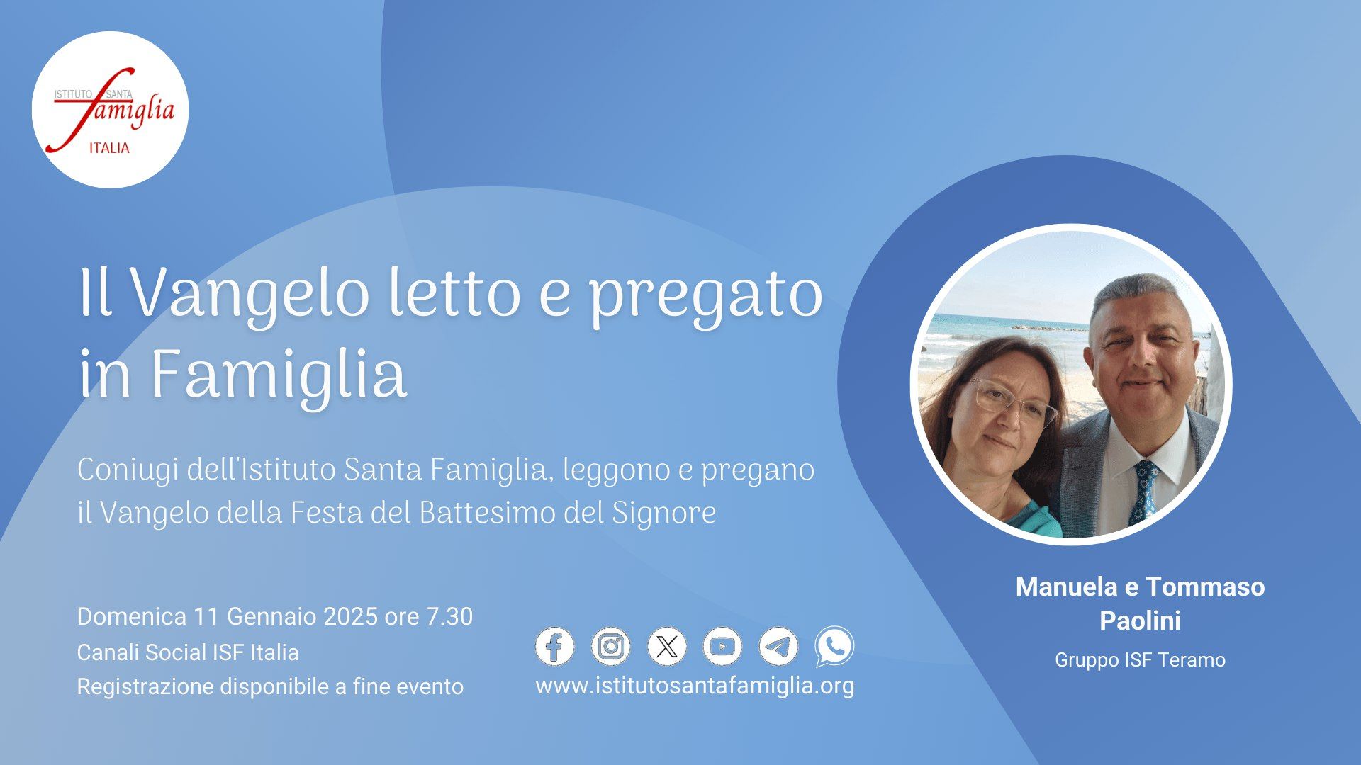 Il Vangelo letto e pregato in Famiglia – Festa del Battesimo del Signore, 11 Gennaio 2026