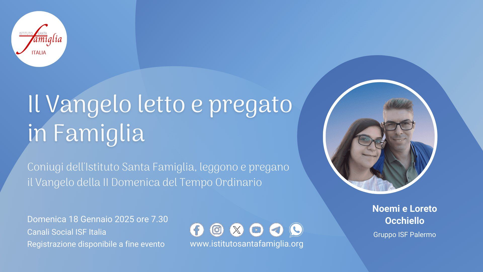 Il Vangelo letto e pregato in Famiglia – II Domenica del Tempo Ordinario, 18 Gennaio 2026
