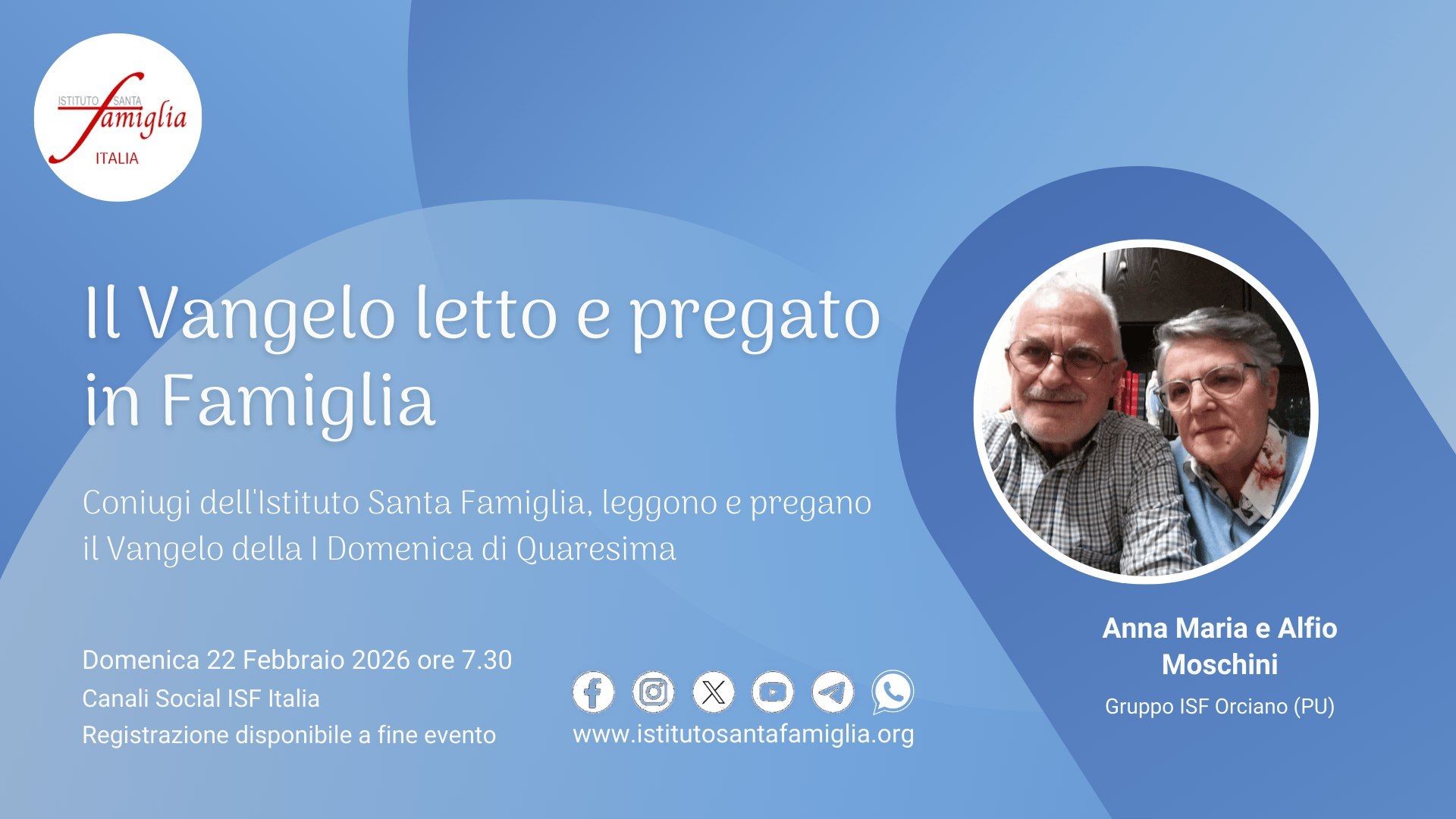 Il Vangelo letto e pregato in Famiglia – I Domenica di Quaresima, 22 Febbraio 2026