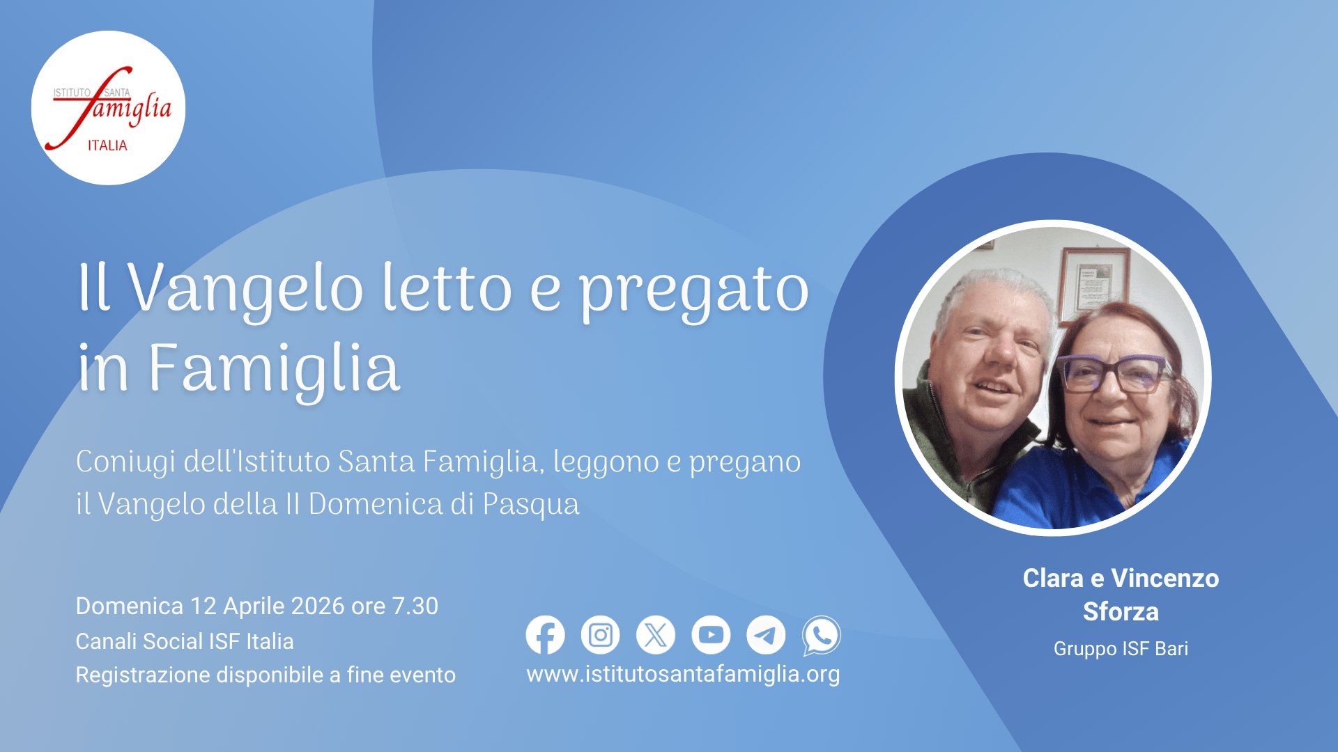 Il Vangelo letto e pregato in Famiglia – II Domenica di Pasqua, 12 Aprile 2026