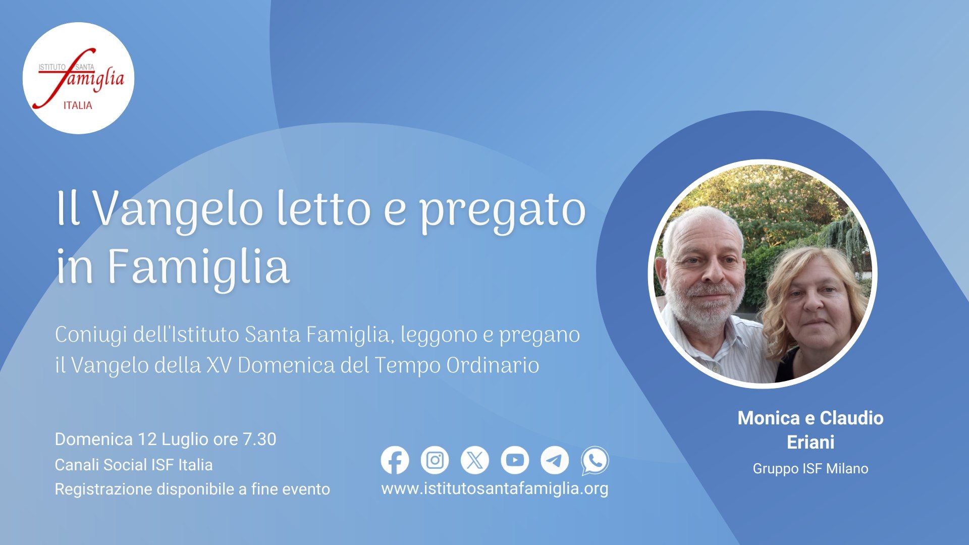 Il Vangelo letto e pregato in Famiglia – XV Domenica del Tempo Ordinario, 12 Luglio 2026