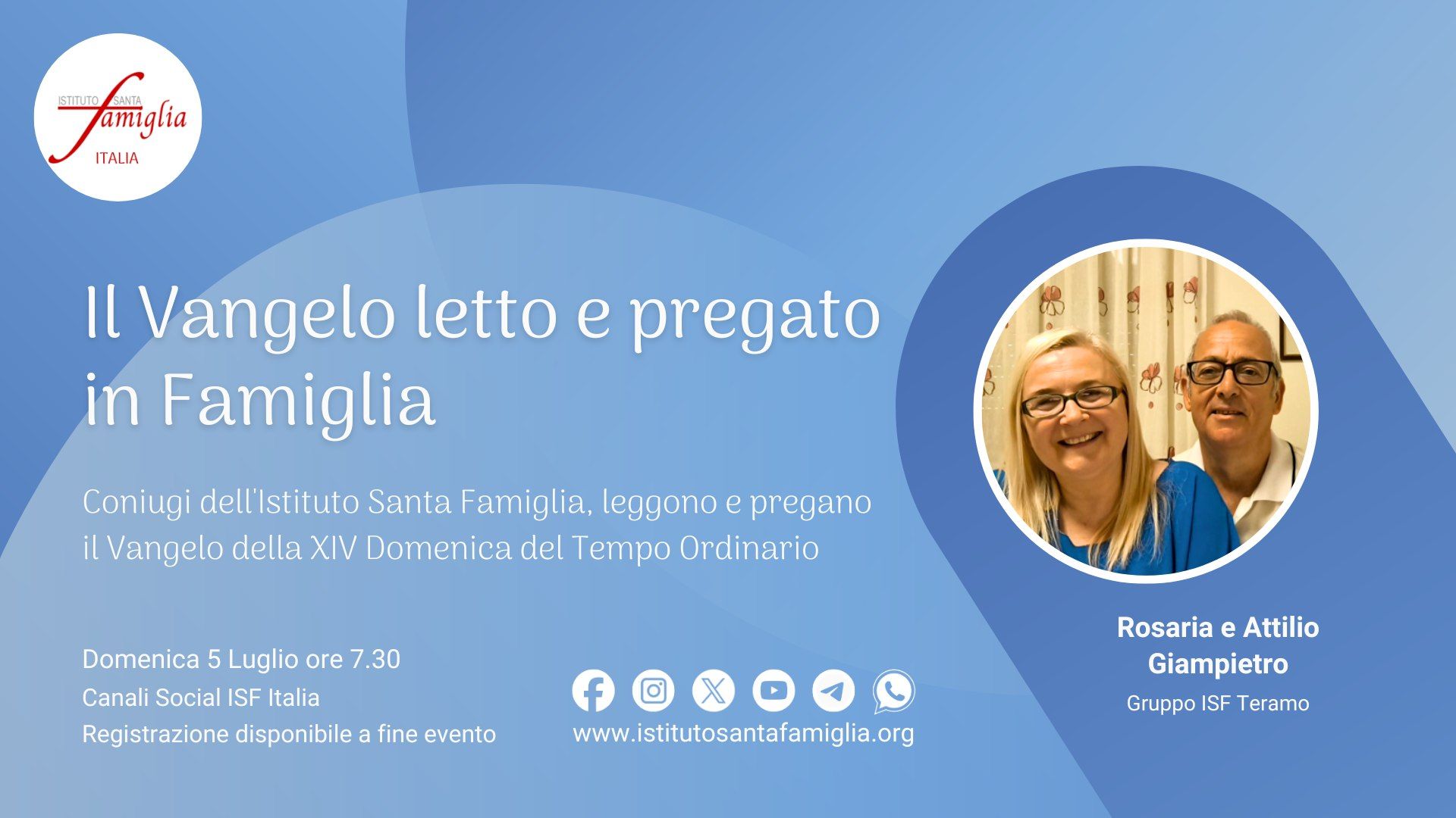 Il Vangelo letto e pregato in Famiglia – XIV Domenica del Tempo Ordinario, 5 Luglio 2026