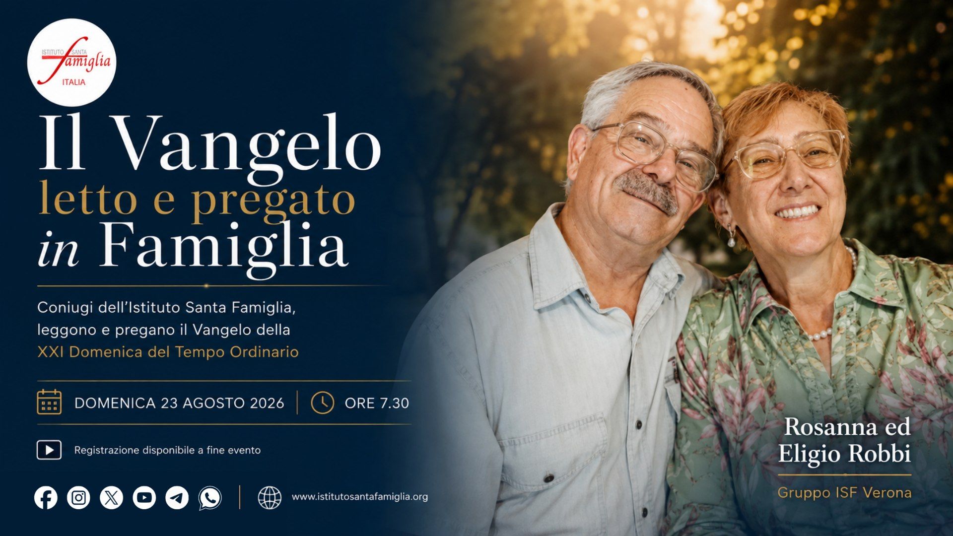 Il Vangelo letto e pregato in Famiglia – XXI Domenica del Tempo Ordinario, 23 Agosto 2026