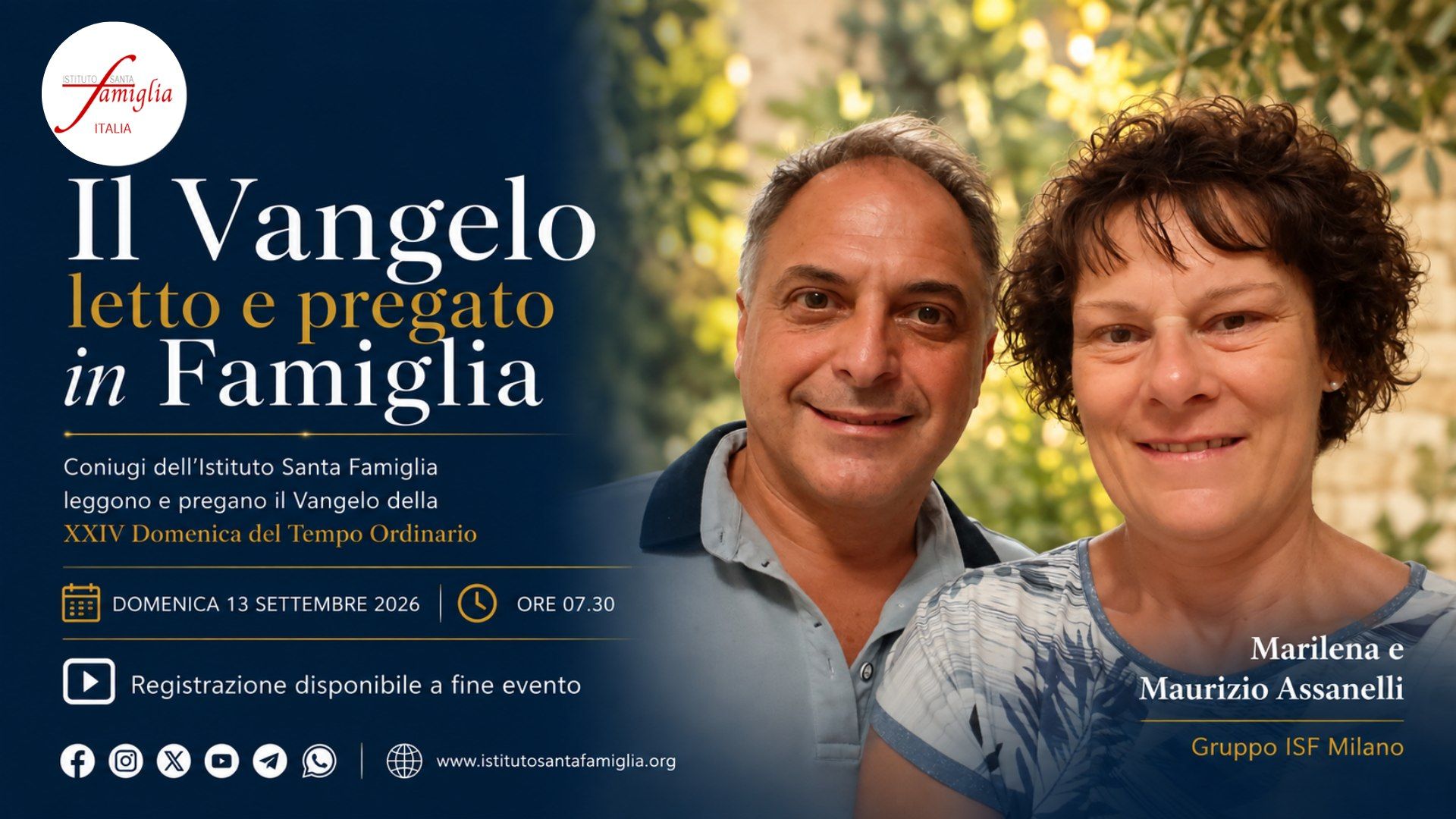 Il Vangelo letto e pregato in Famiglia – XXIV Domenica del Tempo Ordinario, 13 Settembre 2026