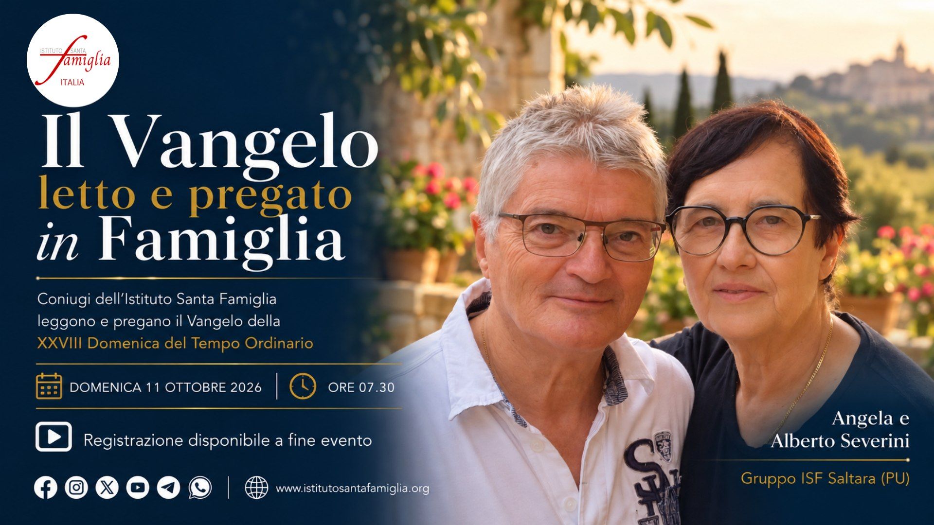 Il Vangelo letto e pregato in Famiglia – XXVIII Domenica del Tempo Ordinario, 11 Ottobre 2026